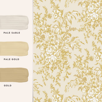 Picardie Pale Gold Wallpaper - View of coordinating paint colors