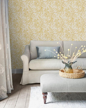 Picardie Pale Gold Wallpaper - Laura Ashley