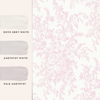 Picardie Petal Wallpaper - View of coordinating paint colors
