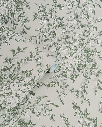 Picardie Sage Wallpaper - Laura Ashley