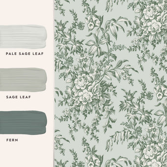 Picardie Sage Wallpaper - View of coordinating paint colors