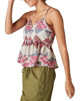 Pink Patchwork Cami front side view of cami