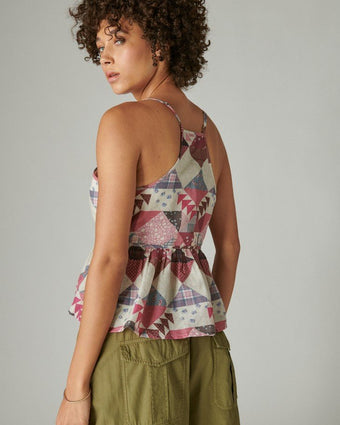 Pink Patchwork Cami back view of cami