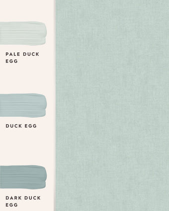 Plain Duck Egg Wallpaper view of wallpaper and coordinating paint