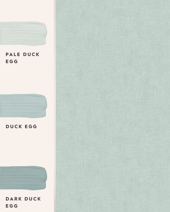 Plain Duck Egg Wallpaper view of wallpaper and coordinating paint