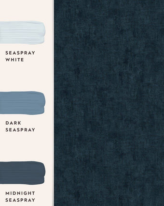 Plain Midnight Seaspray Wallpaper view of wallpaper and coordinating paint colors