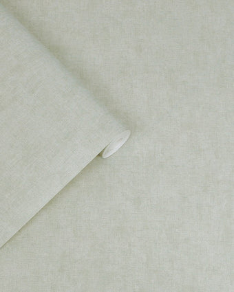 Plain Sage Leaf Wallpaper view of wallpaper and roll of wallpaper