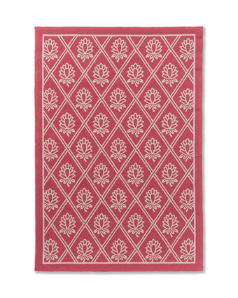 Porchester Poppy Red Indoor Outdoor Rug  view of front of rug