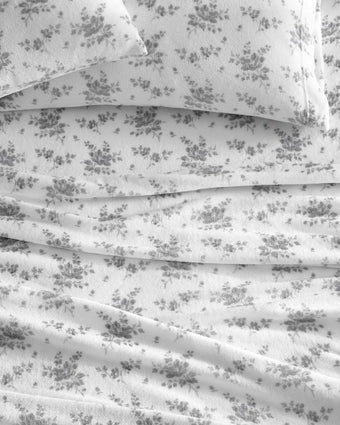 Rachel Plush Fleece Silver Shade Sheet Set - Laura Ashley