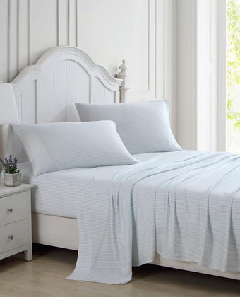 Ramona Blue and White Stripe Sheet Set - Laura Ashley