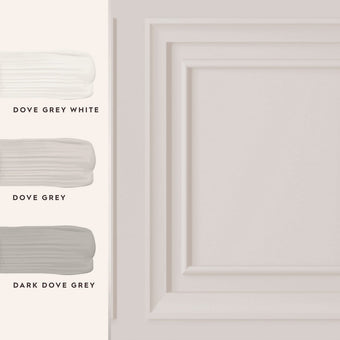 Redbrook Wood Panel Dove Grey Wallpaper Sample - View of coordinating paint colors