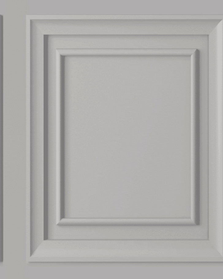 Redbrook Wood Panel Pale Steel Wallpaper - Close-up view of wallpaper