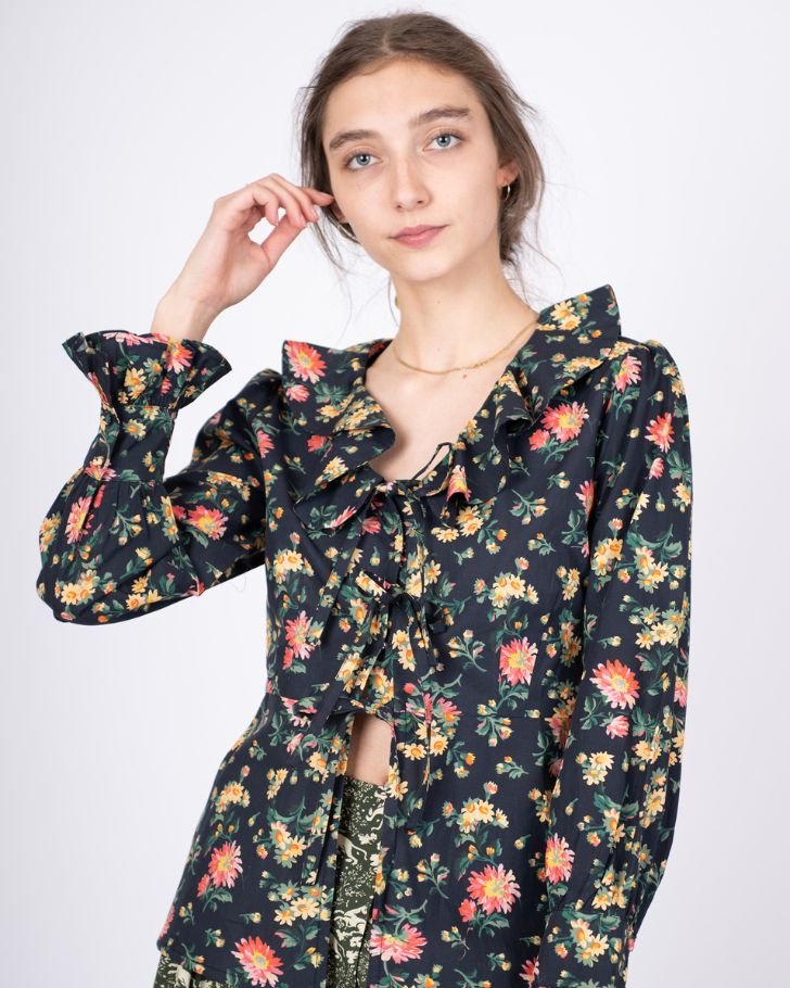 Rhian Daisy Nia Blouse - View of  model wearing blouse