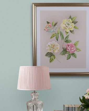 Roisin Framed Print Pale Amethyst - View of print hanging on the wall