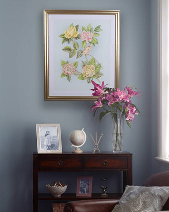 Roisin Framed Print Seaspray - View of print hanging on wall