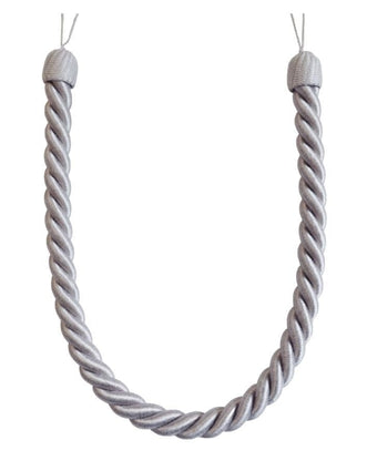 Rope Tieback - Dove Grey - Full view of tieback