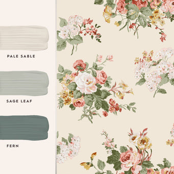 Rosemore Pale Sable Wallpaper Sample - View of coordinating paint colors