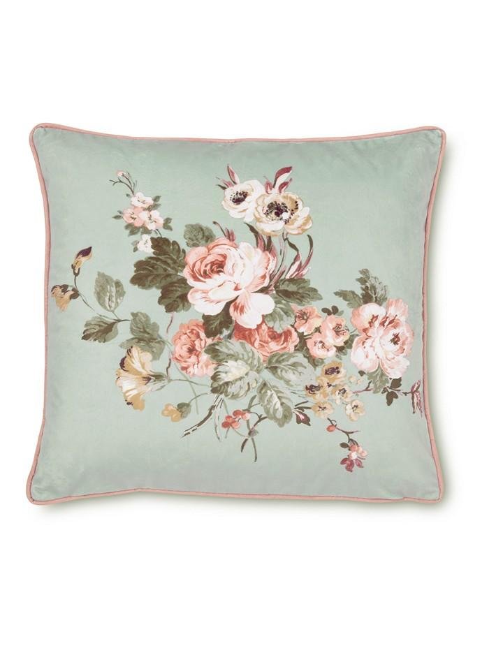 Rosemore Sage Feather Cushion - Front view of cushion