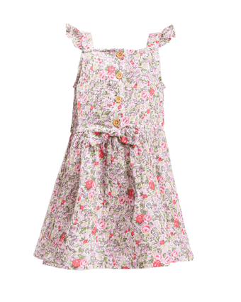 Rowena Crinkle Gauze Dress Front flat view of dress. 