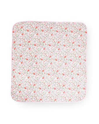 Rowena Crinkle Gauze Receiving Blanket and Gift Bag  Front view of unfolded blanket.