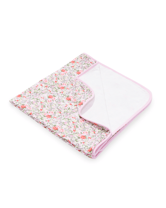Rowena Crinkle Gauze Receiving Blanket and Gift Bag  View of folded blanket.