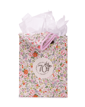 Rowena Crinkle Gauze Receiving Blanket and Gift Bag - View of gift bag with blanket.  