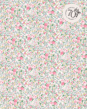Rowena Peony Pink view of 70th anniversary fabric pattern