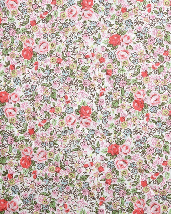 Rowena Pink Quilt - Close up view of floral print 
