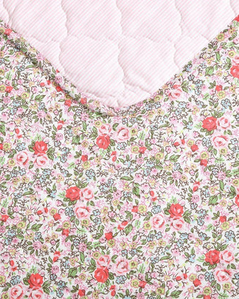 Rowena Pink Quilt - View of front and back of quilt
