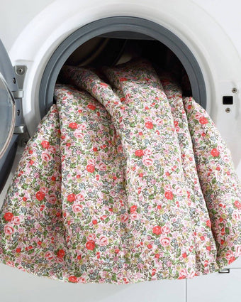 Rowena Pink Quilt - View of quilt in a dryer