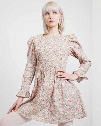 Square Neck Mini Prairie Dress front view of dress