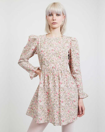 Square Neck Mini Prairie Dress front view of dress
