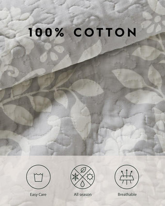 Rowland Grey Quilt Set - Laura Ashley