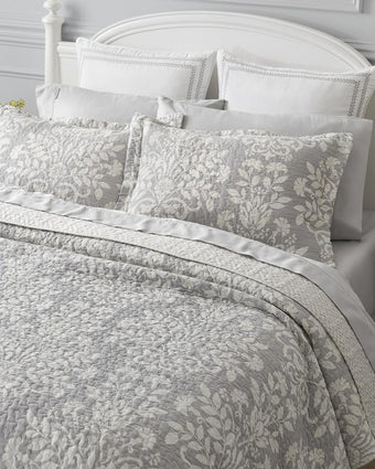 Rowland Grey Quilt Set - Laura Ashley