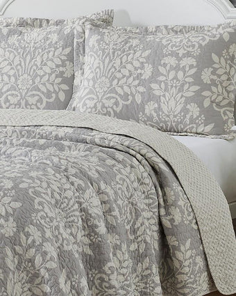 Rowland Grey Quilt Set - Laura Ashley