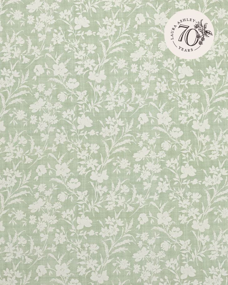 Rye Hedgerow Green view of 70th anniversary fabric pattern 