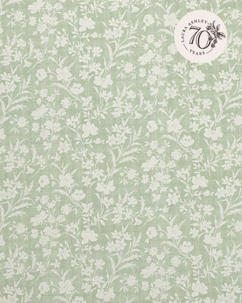 Rye Hedgerow Green view of 70th anniversary fabric pattern 