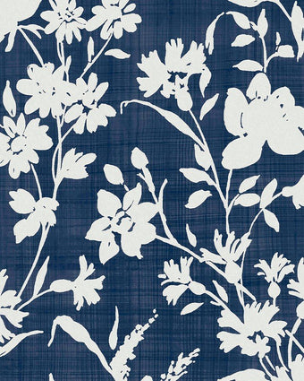 Rye Midnight Seaspray Blue Wallpaper - Close up view of wallpaper