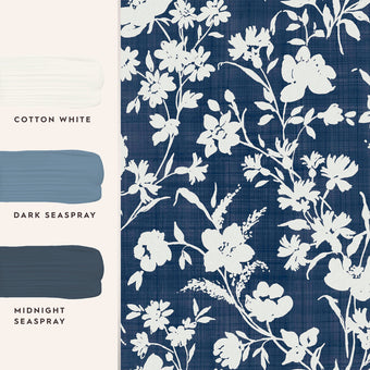 Rye Midnight Seaspray Blue Wallpaper - View of coordinating paint colors
