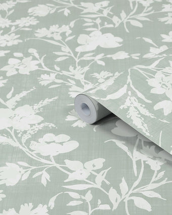 Rye Sage Green Wallpaper - View of roll of wallpaper