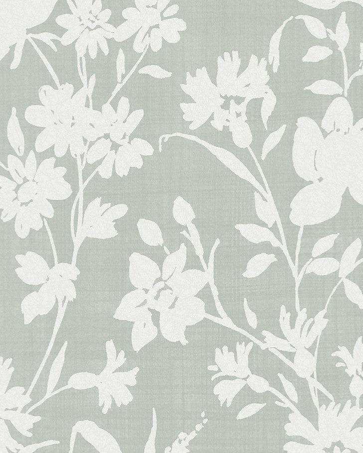 Rye Sage Green Wallpaper - Close up view of wallpaper