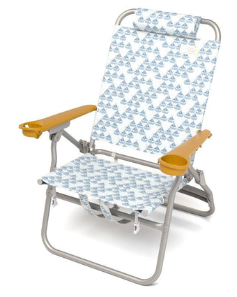 Sailboats Dune High Backpack Beach Chair view of front of chair