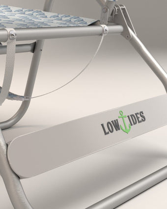 Sailboats Dune High Backpack Beach Chair view of kick plate on back of chair