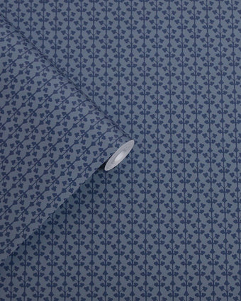 Seaham Midnight Blue Wallpaper - Close up view of wallpaper