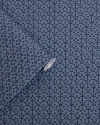 Seaham Midnight Blue Wallpaper - Close up view of wallpaper