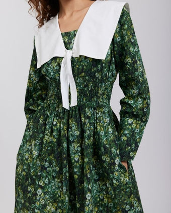 Sherwood Forest Osian Dress close up  view of front of dress