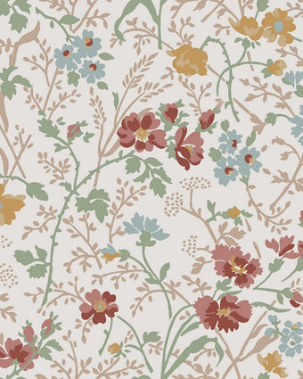 Shropshire Posy Antique Pink Wallpaper close up view of wallpaper