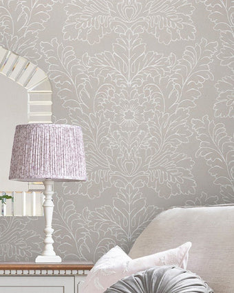 Silchester Dove Grey Wallpaper - View of wallpaper on a wall