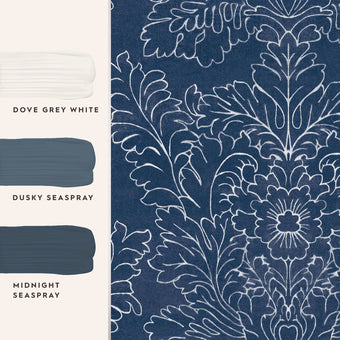Silchester Midnight Seaspray Blue Wallpaper - View of coordinating paint colors