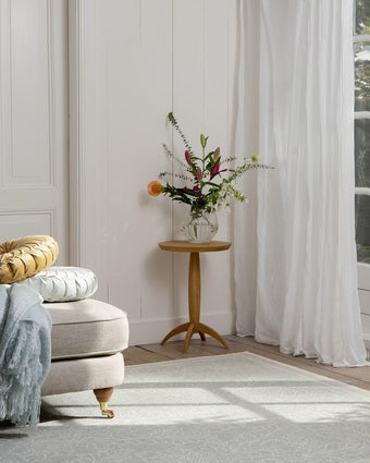 Silchester Pale Sage Rug view of rug in a room